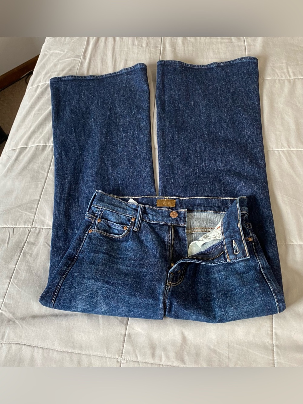 Mother The Twister Flood Clothing Optional Dark Wash Wide Leg Jeans Sz 23 - Picture 13 of 15